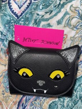 Betsey Johnson Black Wallet with Candy Corn Accent